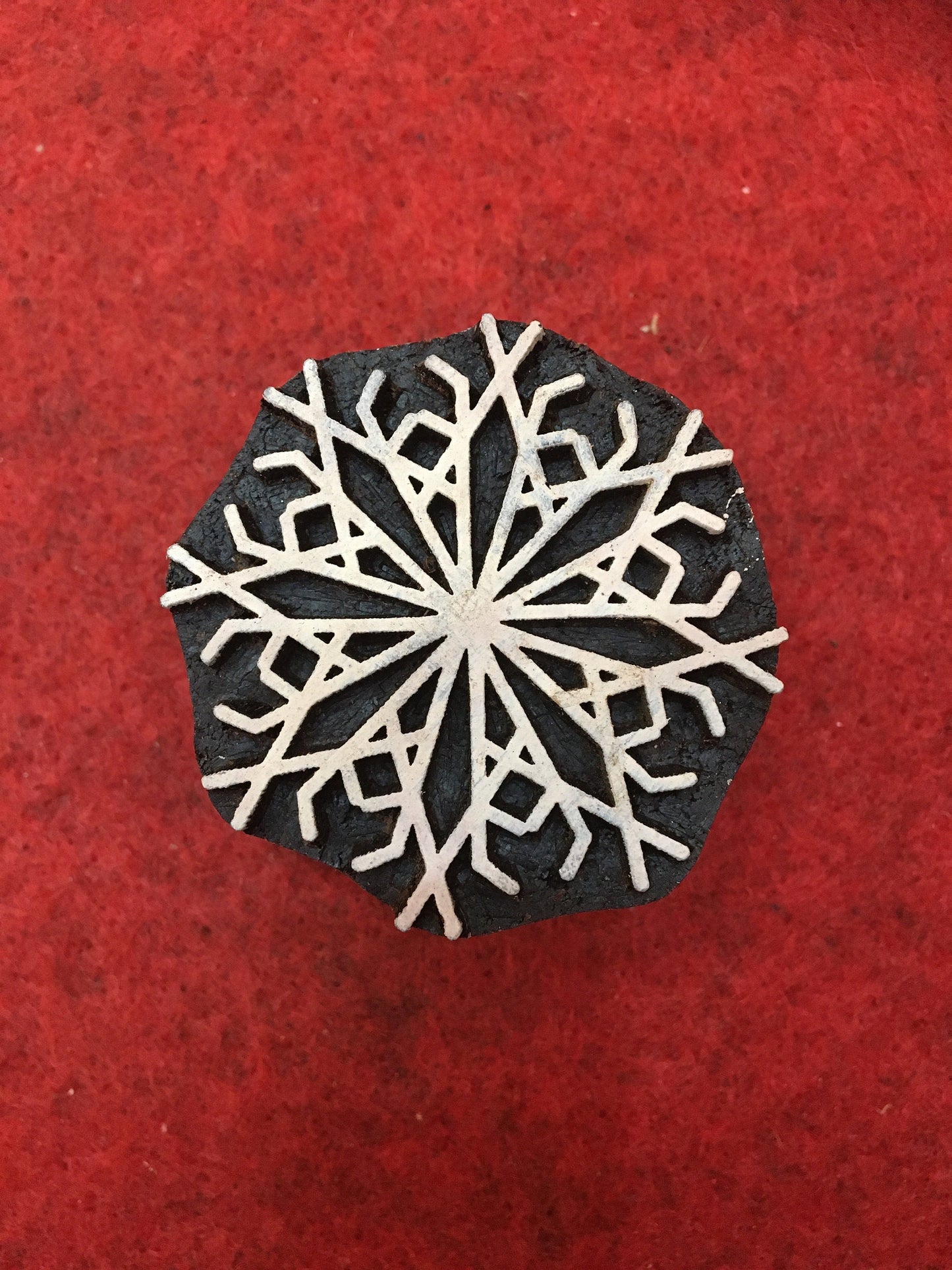 2nd set 10 piece different Designs SET Snowflake Motif Wooden Textile Block Christmas Wood Block Stamp Hand Carved Stamp For Printing.