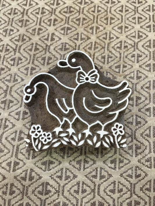 Duo of Duck, stamp ceramic mold scrapbooking tjap batik printing floral carved stamps.
