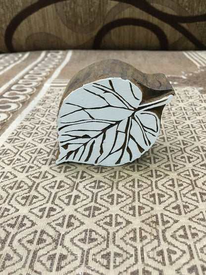 Beetal leaf, hand carved Indian wood printing block; textile stamp; pottery stamp,