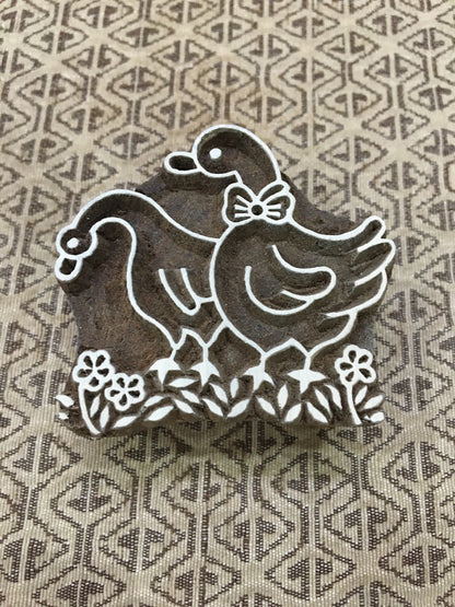 Duo of Duck, stamp ceramic mold scrapbooking tjap batik printing floral carved stamps.