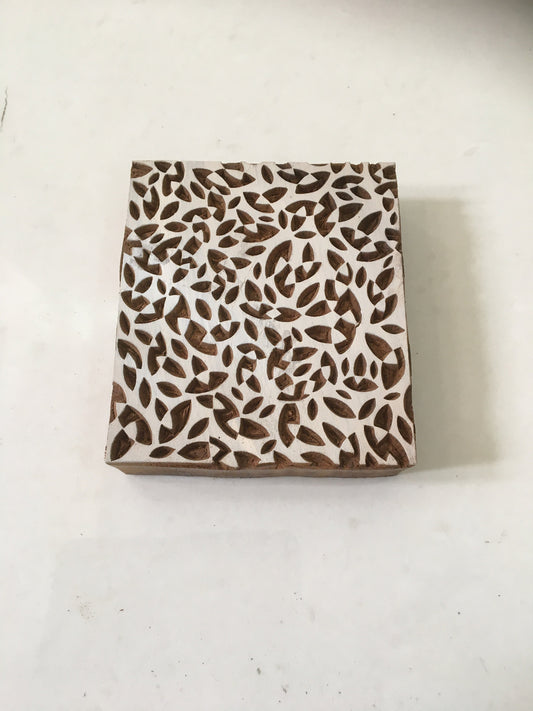 Leafy repeat pattern Indian Artistic Handicraft Items Wooden Printing Block, Moroccan Tile Stamp, large block fabric printing , Clay Stamp