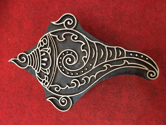 Traditional Conch Wood Stamp; Pottery Stamp; Wood Printing Block; Indian Stamp; Soap Stamp; Textile Print Block