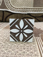 Cross-Cultural Fusion: Indian Wooden Printing Block Meets Mexican Tile, hand carved Indian block; textile stamp; pottery stamp,