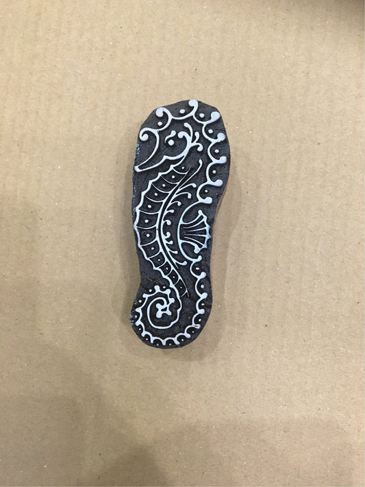 Seahorse stamp; Wood printing block; , Indian Textile Block Printing, Card & Paper, Ceramic , Nautical Ocean Theme, Nature Block,