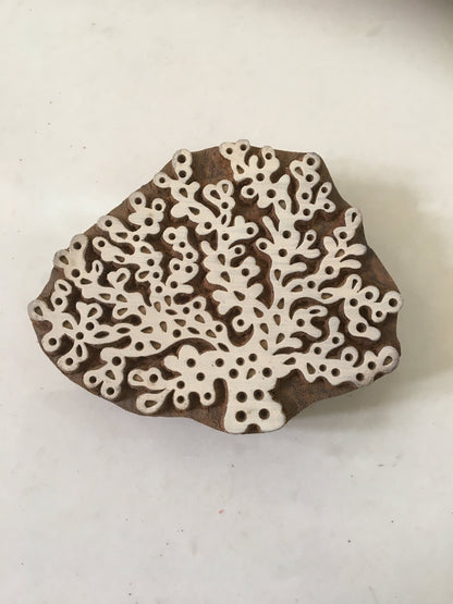 Wooden Carved Stamp  , seaweed stamp ; pottery stamp; textile stamp; Indian print block; clay stamp.