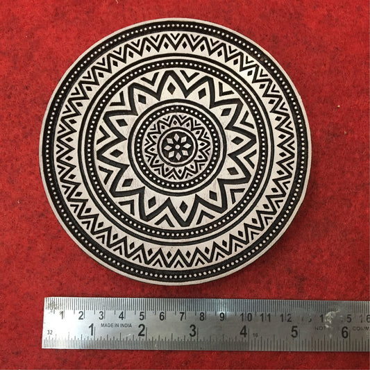 Floral Mandala Wood Stamp; Pottery Stamp; Wood Printing Block; Indian Stamp; Soap Stamp; Textile Print Block
