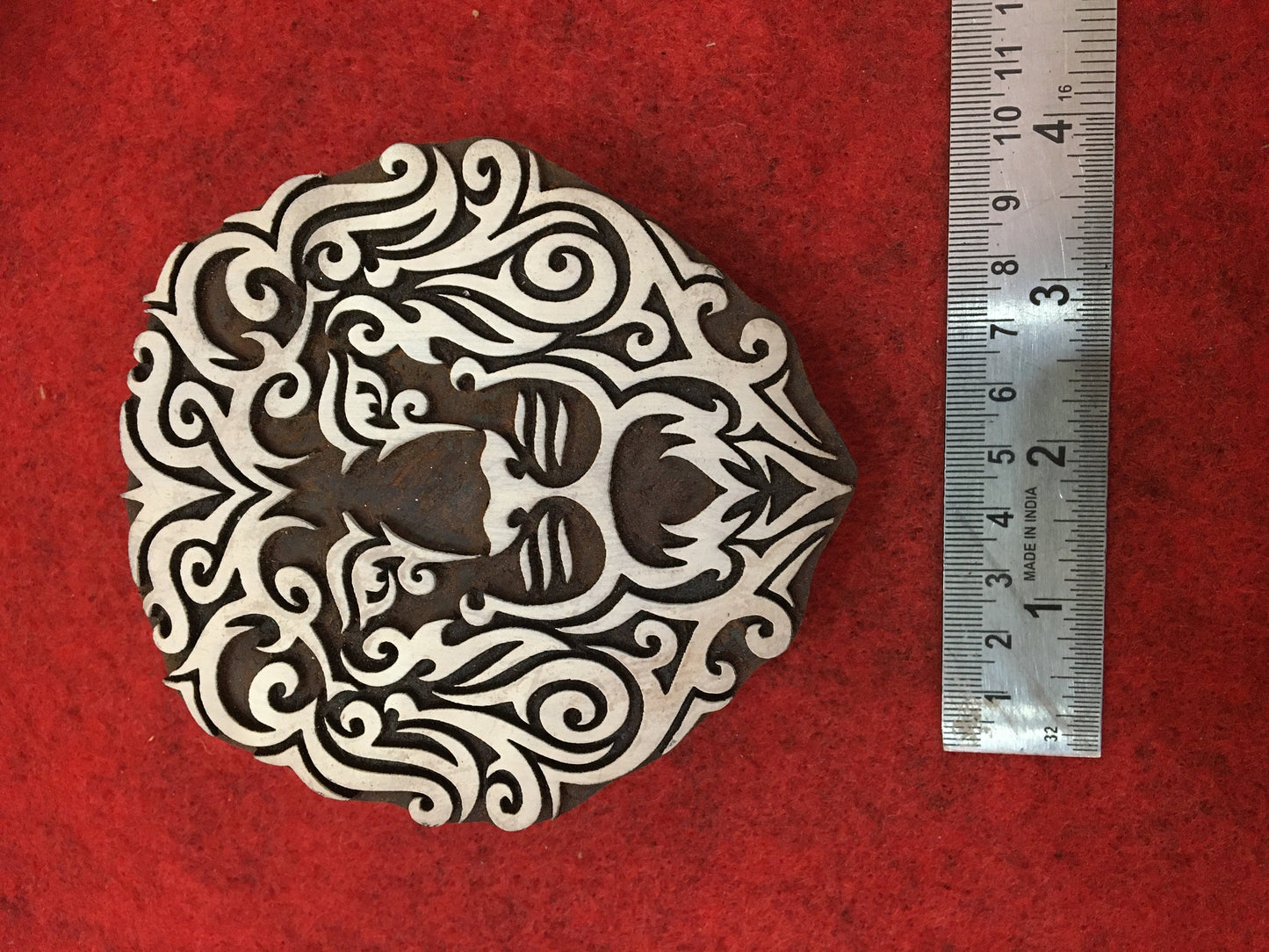 Lion Head Fabric Print Stamp Carve Wood Block Stamp Lion Face Block Print Stamp Hand Carved Printing Block For Printing Animal Soap Stamp