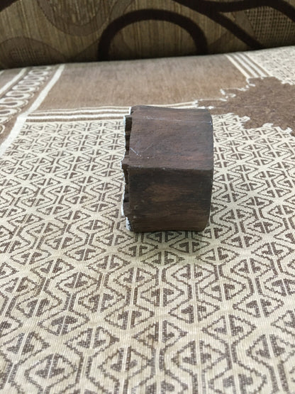 Snowflake, hand carved Indian wood printing block; textile stamp; pottery stamp,