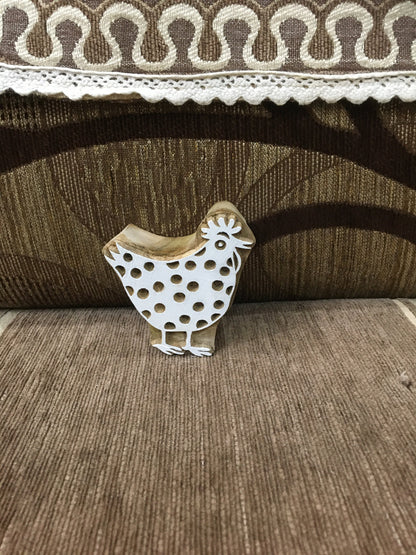 Whimsical Hen Neighbors: Wooden Printing Blocks for Delightful Artistry