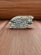 Fish Bones, hand carved Indian wood printing block; textile stamp; pottery stamp. image 0