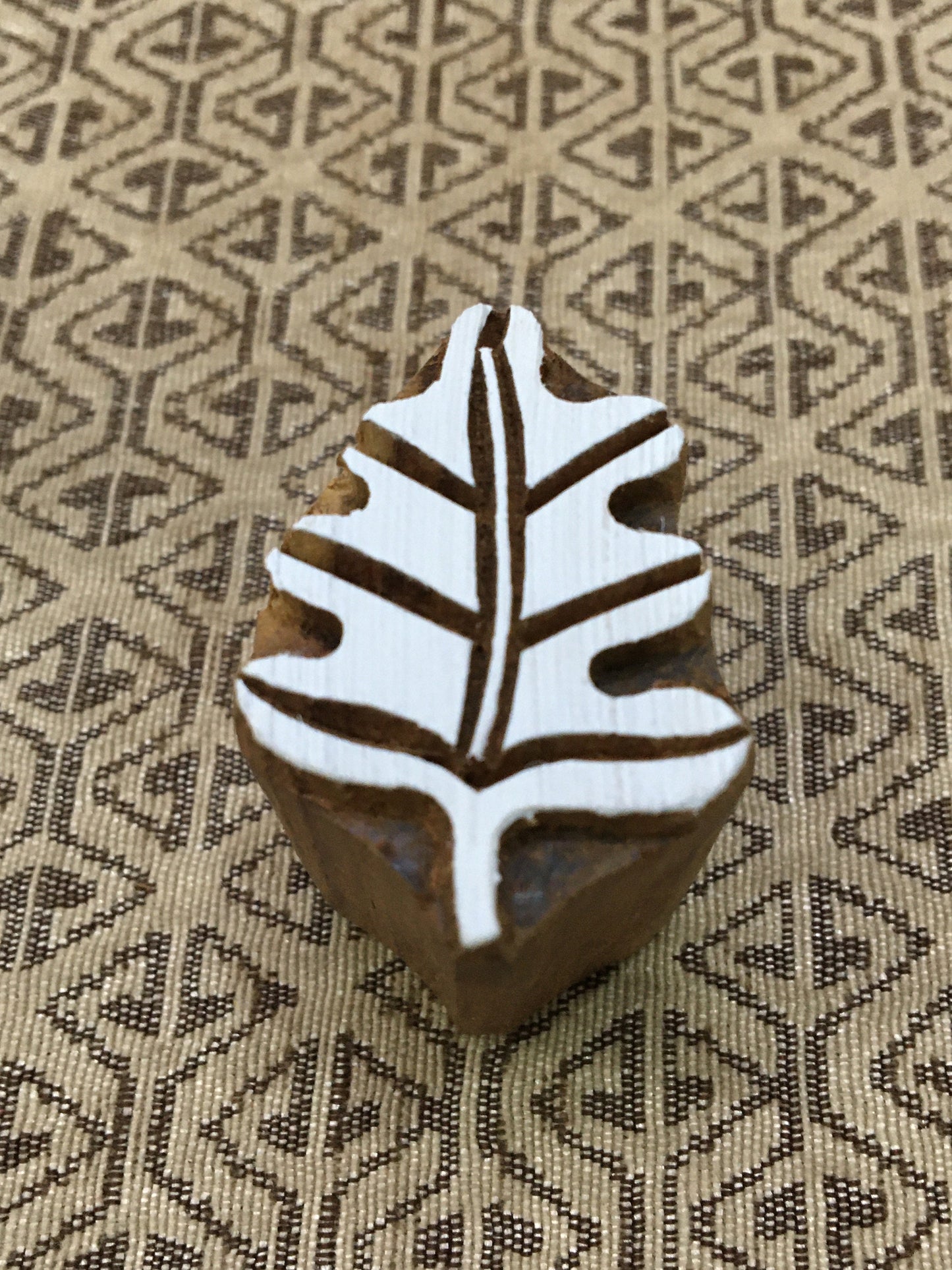 Tropical tree, hand carved Indian wood printing block; textile stamp; pottery stamp,