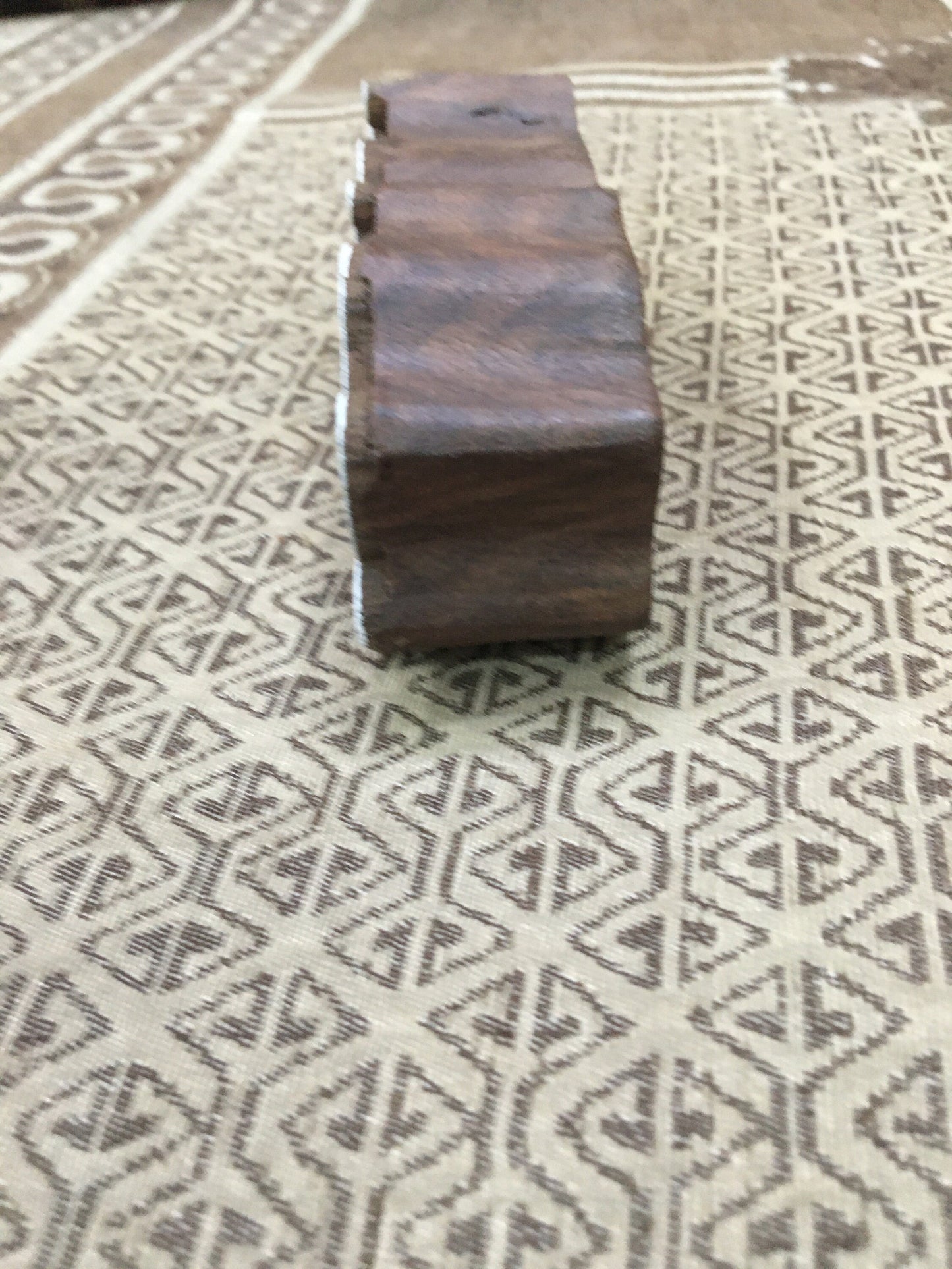 Curly Lines Repeat Pattern, hand carved Indian wood printing block; textile stamp; pottery stamp,