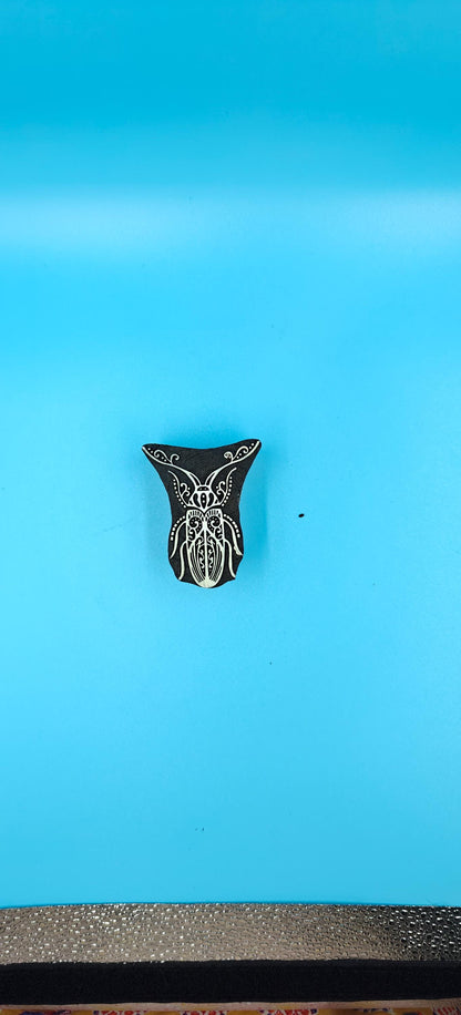 Ethereal Wings: Indian Wooden Printing Block - Detailed Dragonfly, hand carved Indian wood printing block; textile stamp; pottery stamp,