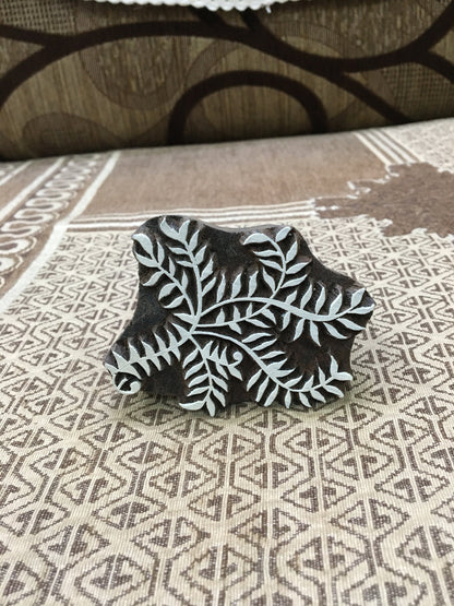 Bunch Of Leaf, hand carved Indian wood printing block; textile stamp; pottery stamp,