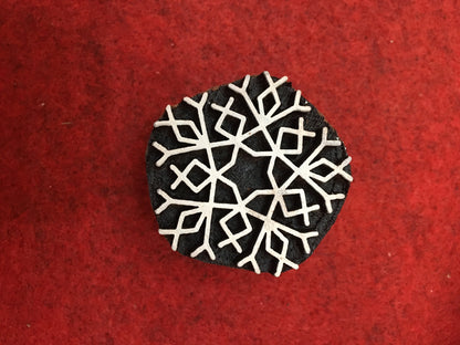 2nd set 10 piece different Designs SET Snowflake Motif Wooden Textile Block Christmas Wood Block Stamp Hand Carved Stamp For Printing.