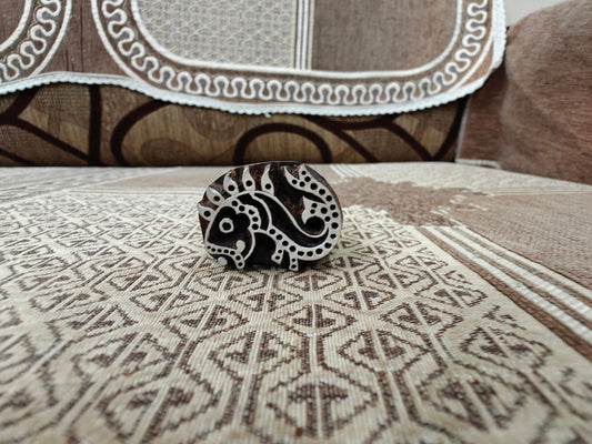 Angry fish pottery stamp ceramic mold scrapbooking tjap batik printing floral carved stamps.