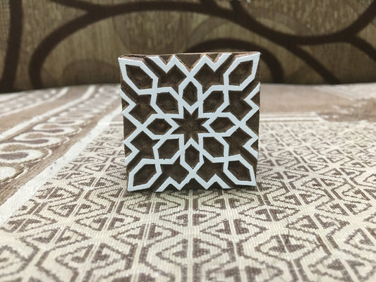 Arabesque Elegance: Exquisite Square Arabic Pattern Wooden Printing Blocks for Artistic Creations , wood block stamp, pottery stamps