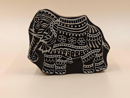 Detailed Elephant pottery stamp ceramic mold scrapbooking tjap batik printing floral carved stamps.