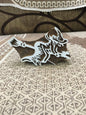Witch on Broomstick wooden : A Magical Flight into Imagination, hand carved Indian wood printing block; textile stamp; pottery stamp,