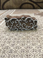 Curly Lines Repeat Pattern, hand carved Indian wood printing block; textile stamp; pottery stamp,