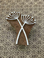 Crossing Allium Seedhead, hand carved Indian wood printing block; textile stamp; pottery stamp,