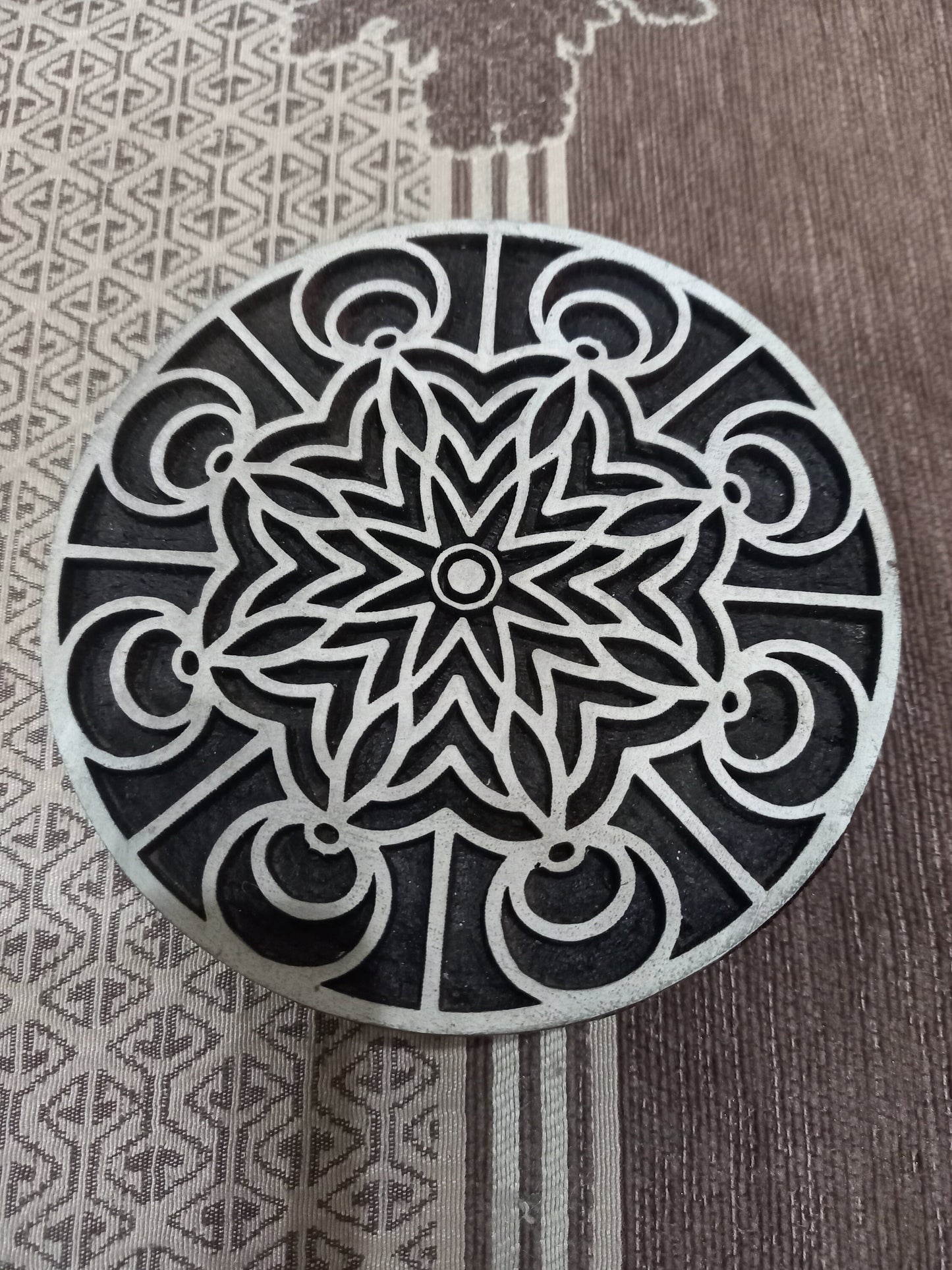 A Mandala design 05 Block ,pottery stamp ceramic mold scrapbooking tjap batik printing floral carved stamps.